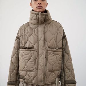 ZARA brown puffer jacket. L